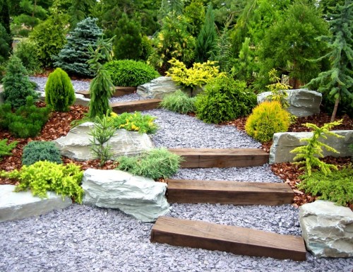 Traverse en chêne pour jardin